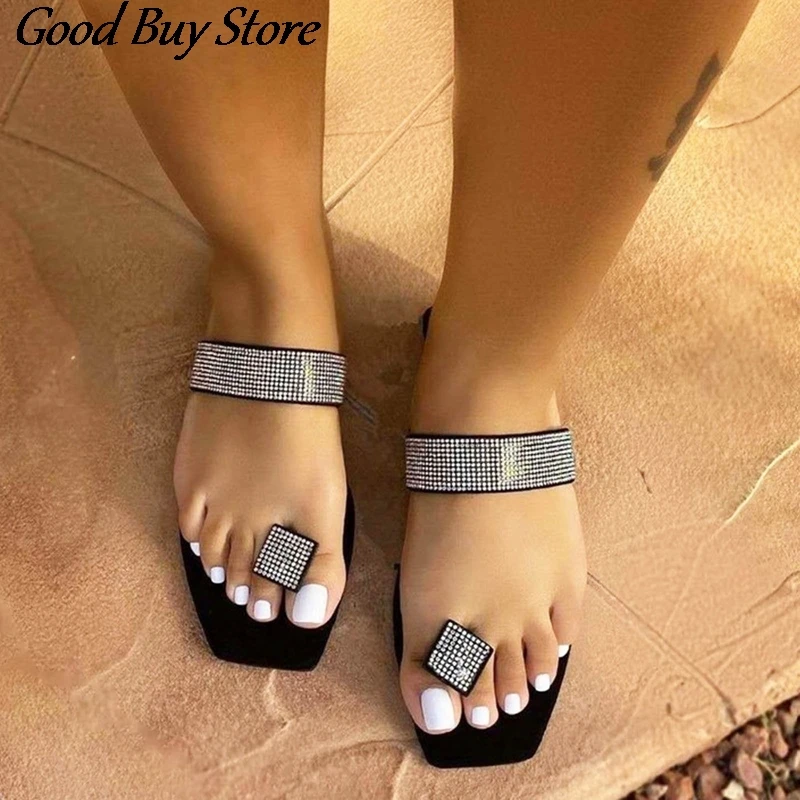 

European Plus Size Footwear Women Plus Size Diamond Slipper Fashion Summer Flip Flop Sandals Beach Sexy Slides Rome Slippers