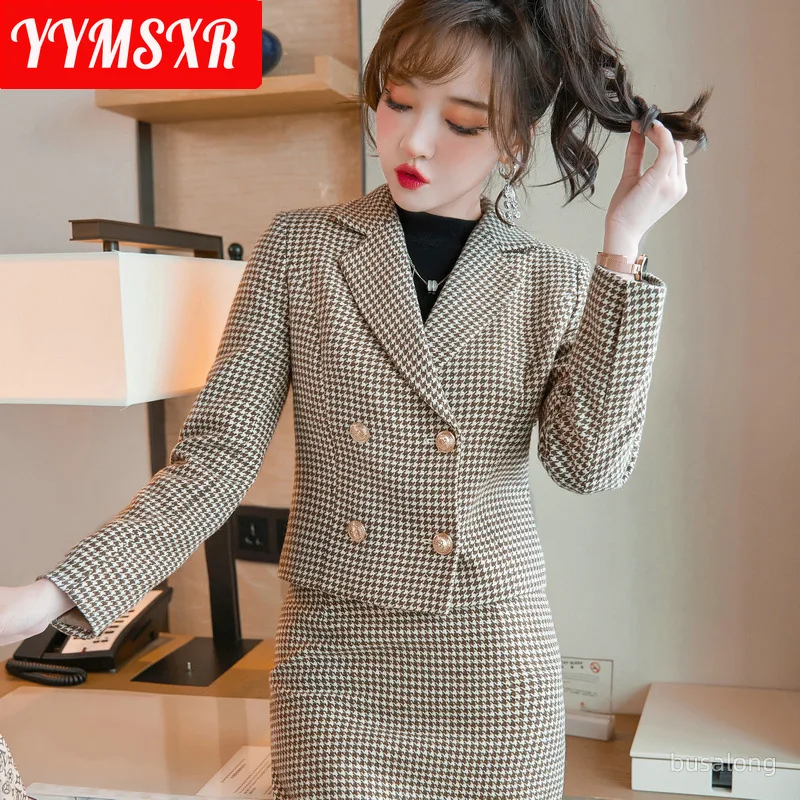 

2022 Autumn and Winter New Women's Long Sleeve Professional Tailored Suit Formal Trouser Suit Interview Sales Work Clothes A039