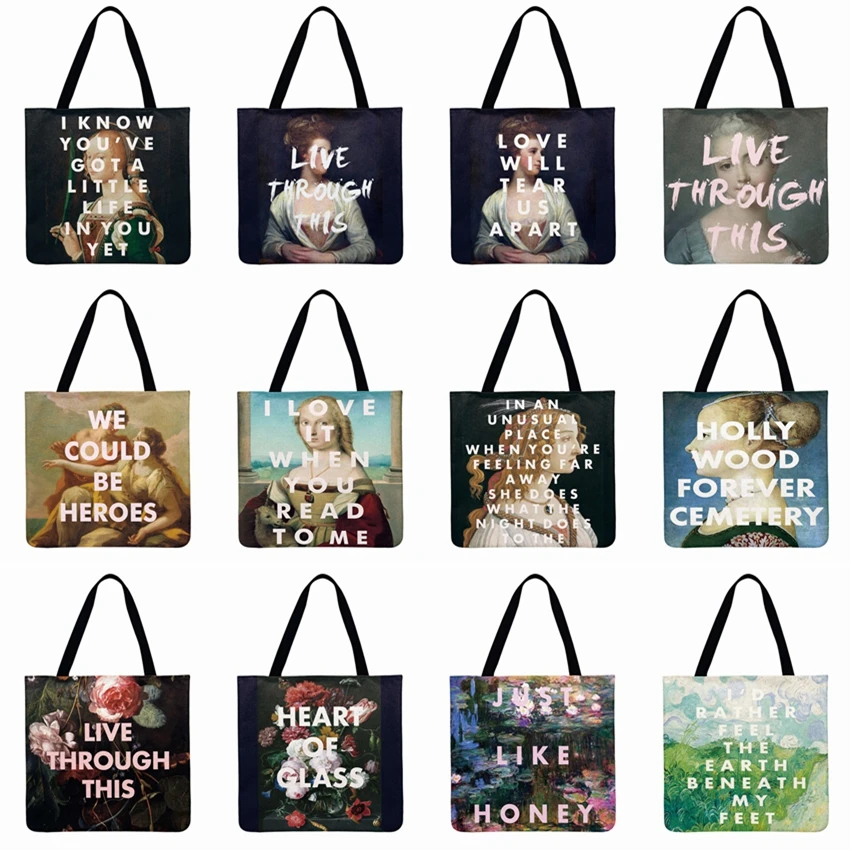 Женская пляжная сумка через плечо Классическая Сумка-тоут с принтом маслом для