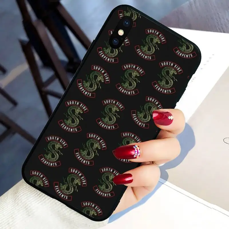 

American TV Riverdale Southside Serpents Phone Case For Black-Iphone 5 5s se 6 6s 7 8 11 12 X Xs Xr Pro Plus Max Mini Cover