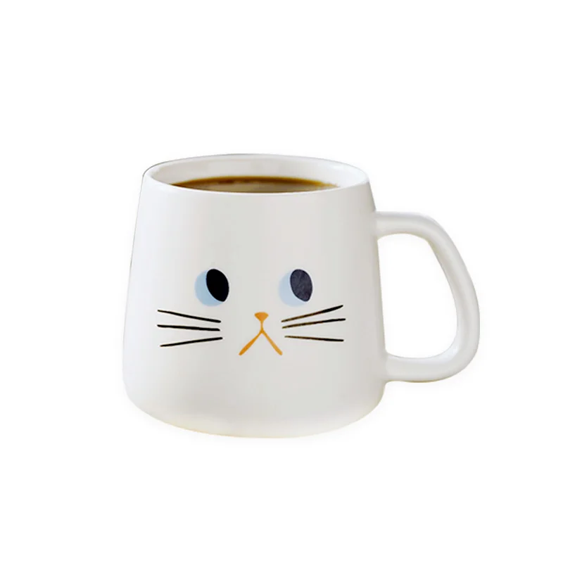 

Cartoon Cute Mug Creative Coffee Creative Print Breakfast Smoothie Mug Reusable White Tazze Colazione Bar Supplies DE50MK