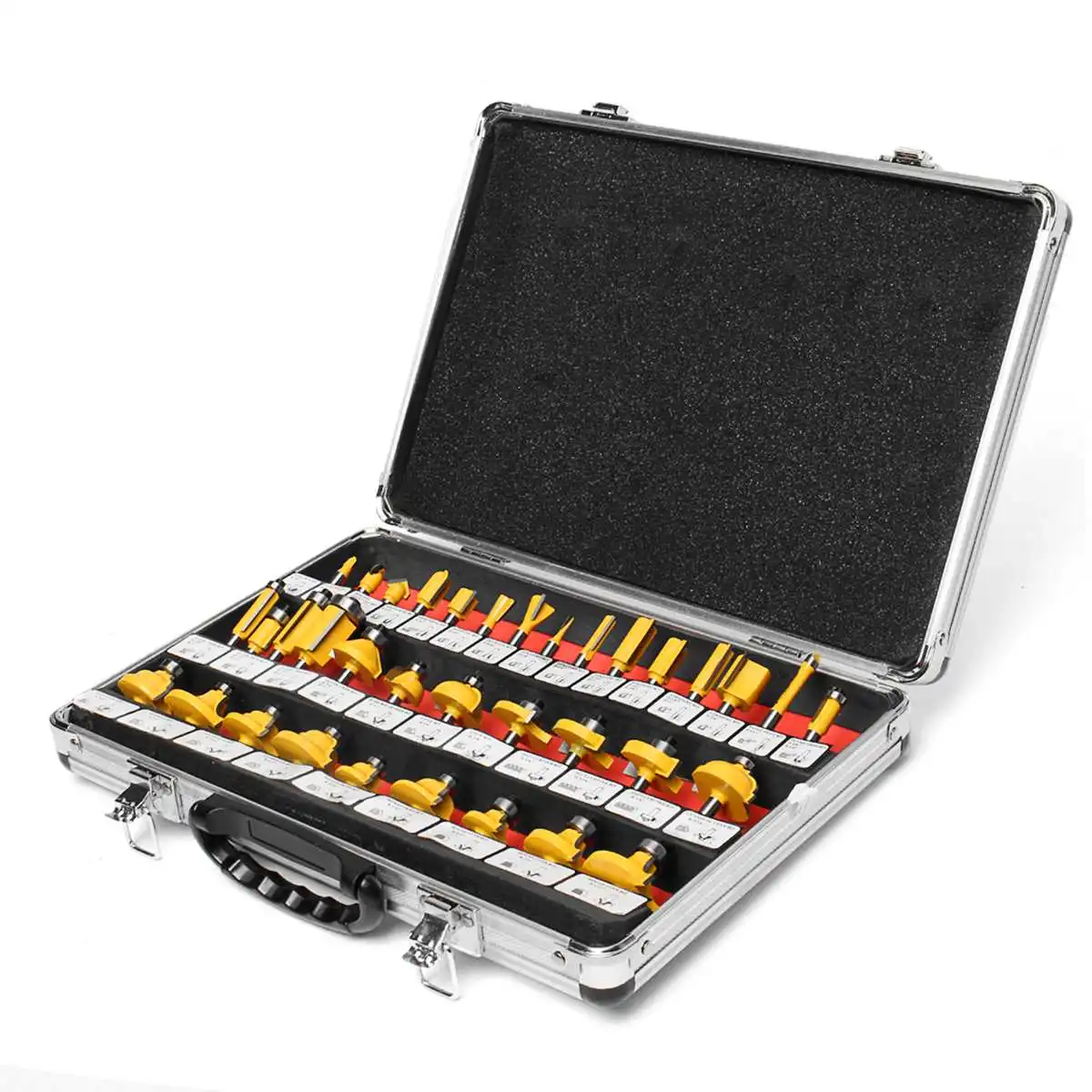 

35pcs 8mm Wood Milling Cutter Shank Router Bit Set Tungsten Carbide Woodworking Cutter Rotary Cutting Tool Kit Sets