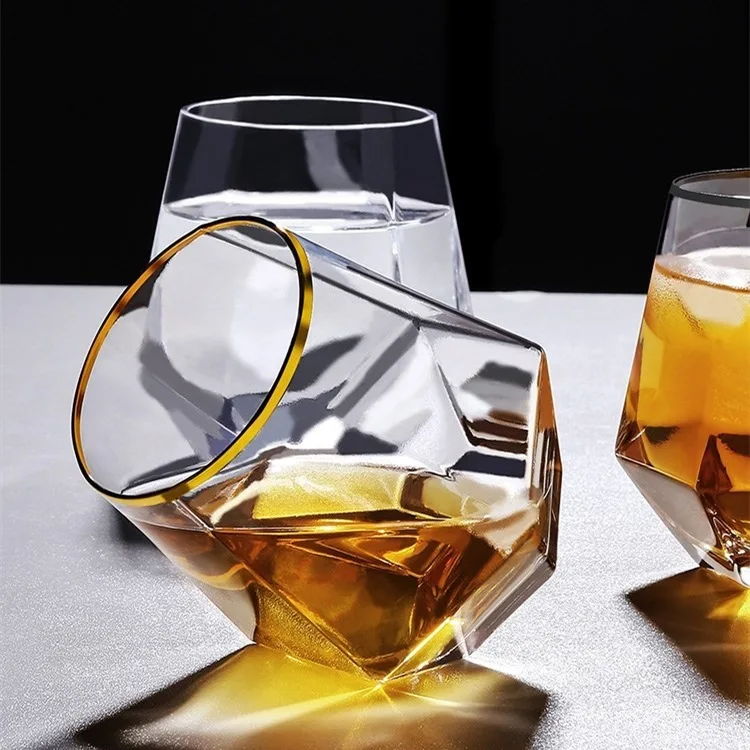 

Creative Whiskey Glasses Gold Drawing High Quality Coffee Tea Milk Cups Household Restaurant Glass Cup