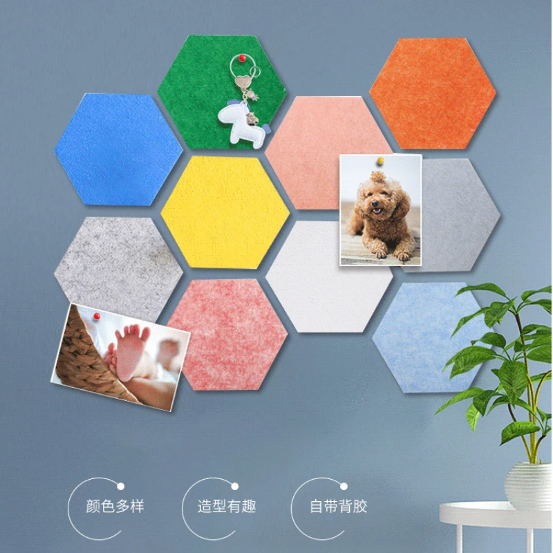 

3PCS Polyester Sound-absorbing Board Bedroom Cinema Ktv Piano Room Kindergarten Wall Decoration Soundproofing Board Hexagonal