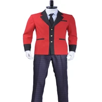 anime kakegurui compulsive gambler manyuuda kaede cosplay costume custom red jacket tie pants academy uniform full set