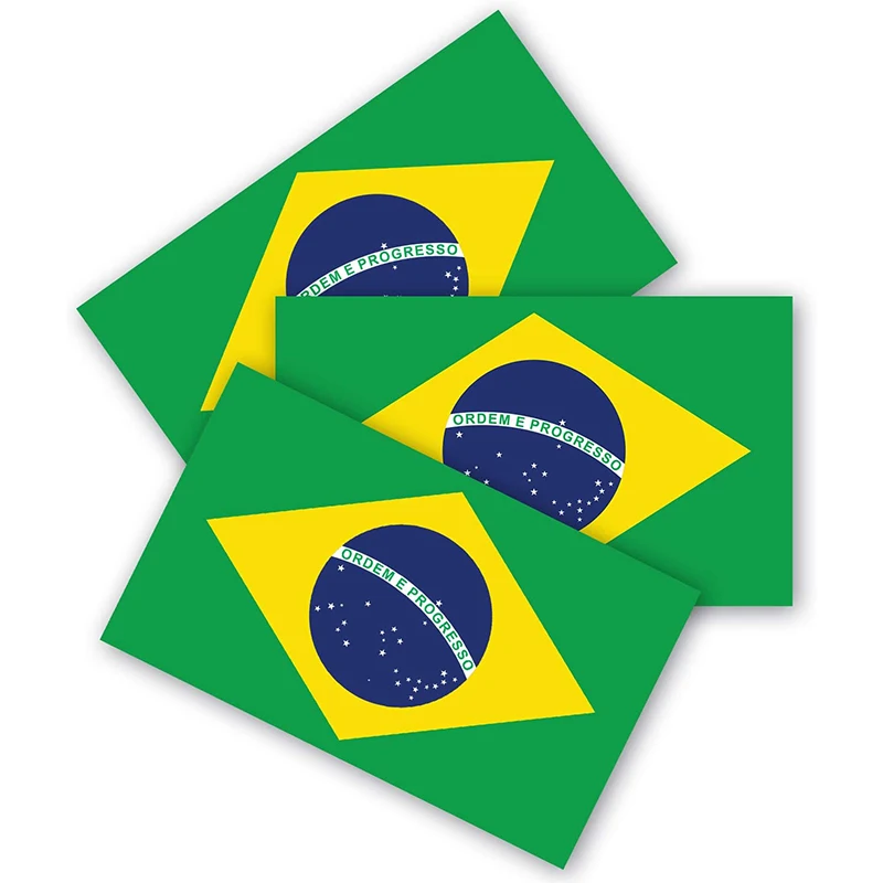 Наклейка с бразильским флагом прочная высокого качества. Водоотталкивающий