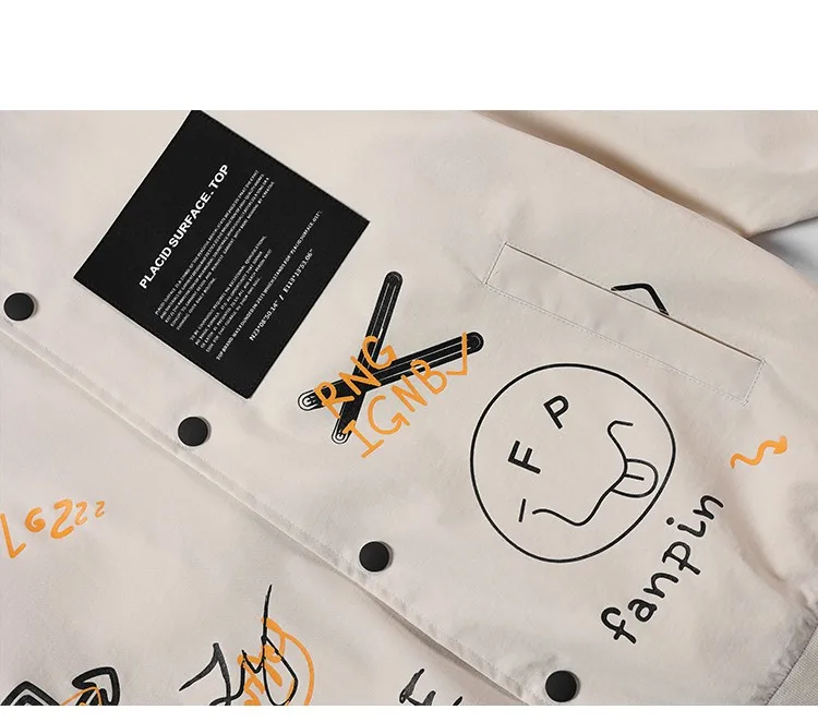 

Hip Hop Graffiti Funny Print Bomber Jackets Men Harajuku Streetwear Fashion Clothing Black Beige Baseball Coats Plus Size 5XL