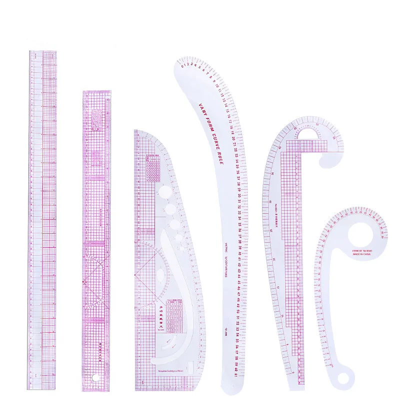 

MIUSIE French Curve Rulers Multi-function Ruler Fashion Design Rulers for Fabric Cutting Sewing Measure Template Metric Ruler