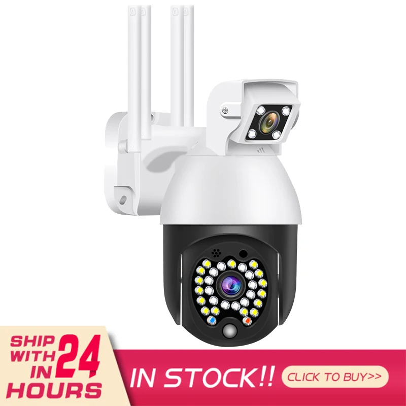 

IP-камера наружная с двумя объективами, 1080P, PTZ, Wi-Fi, ии