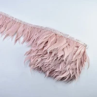 10meterlot leather pink shred goose feathers trims ribbon geese white pheasant feathers for crafts wedding feathers decoration