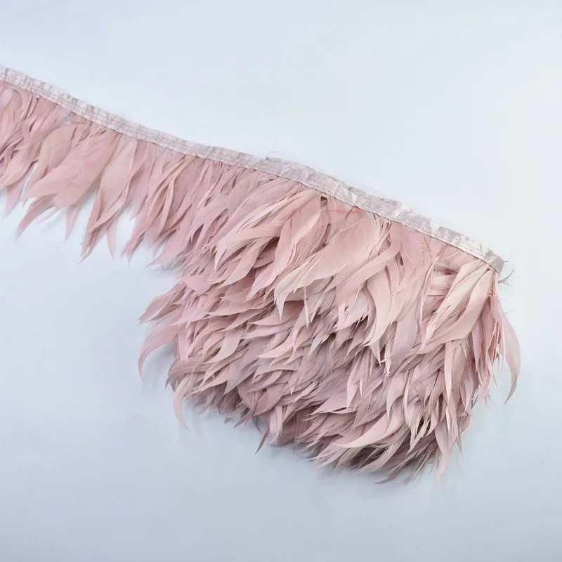 10 м/лот кожаные розовые Shred гусиные перья отделка Лента белые фазана для