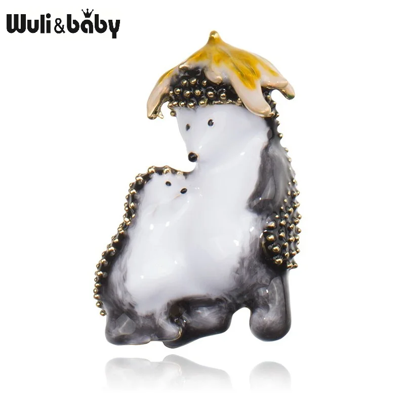 Броши Wuli & baby с эмалью изображением Счастливого Рождества на маму Детские Hedaghog