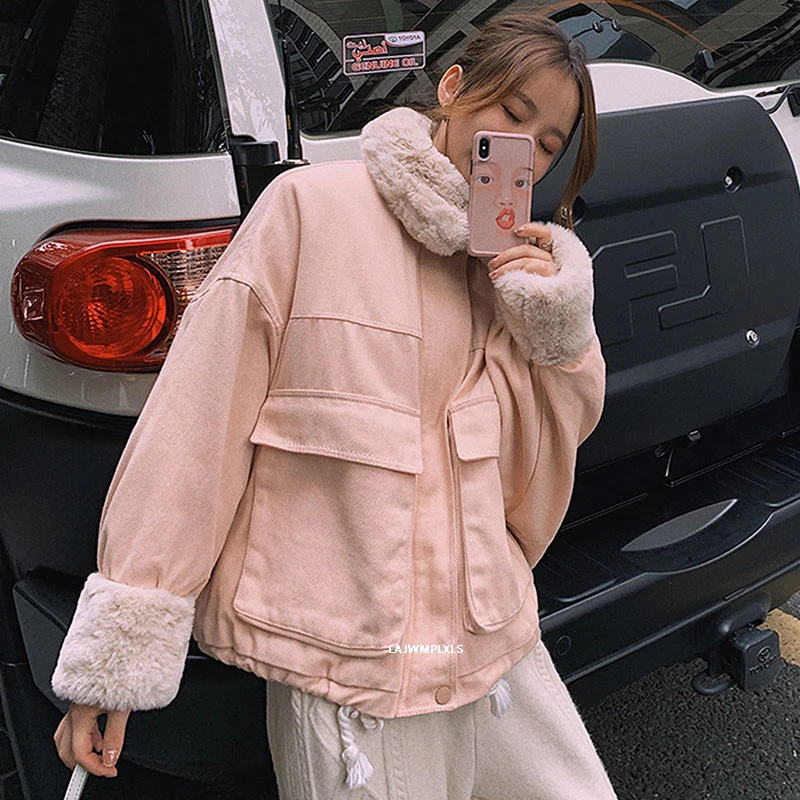 Новинка 2021 плотное теплое зимнее пальто с меховым воротником женские