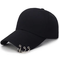 1pcs high quality adjustable baseball hat with ring outdoor sports sun cap for women men fashion snapback hats
