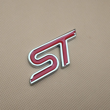 Silver With Red 3D стильная металлическая машина стикер ST значок Спортивная эмблема наклейка Аксессуары для Focus Fiesta Mondeo - Цвет: Silver With Red