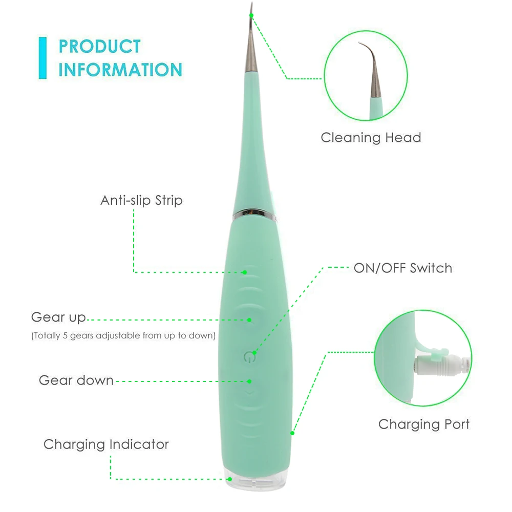 Электрический звуковой инструмент для удаления зубного камня перезаряжаемый
