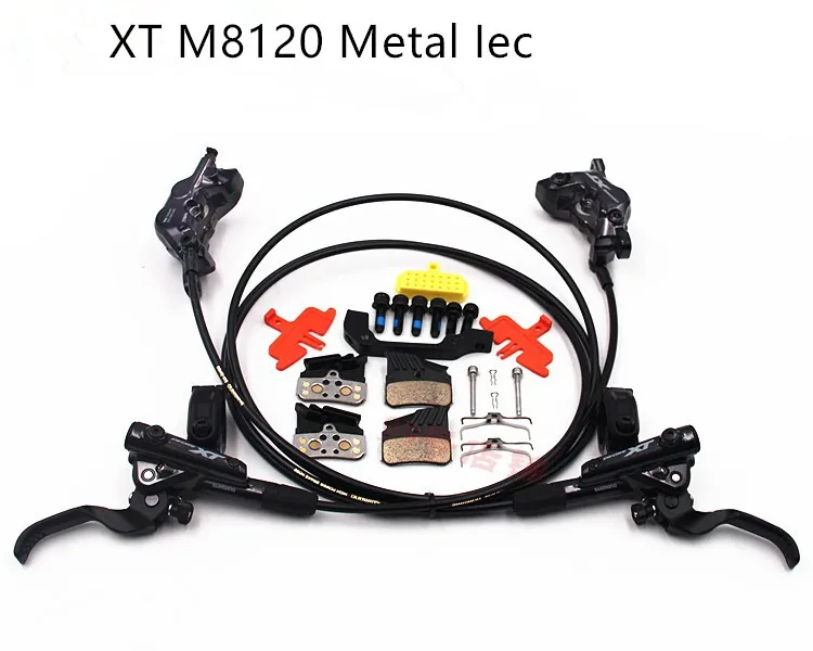 Metal Iec pads DEORE XT M8120 тормоза 4 гидравлический диск поршня тормозные ICE-TECH или смолы тормозные колодки Передние Задние 900 мм/1600 мм MTB DH FR - Цвет: Metal Iec pads