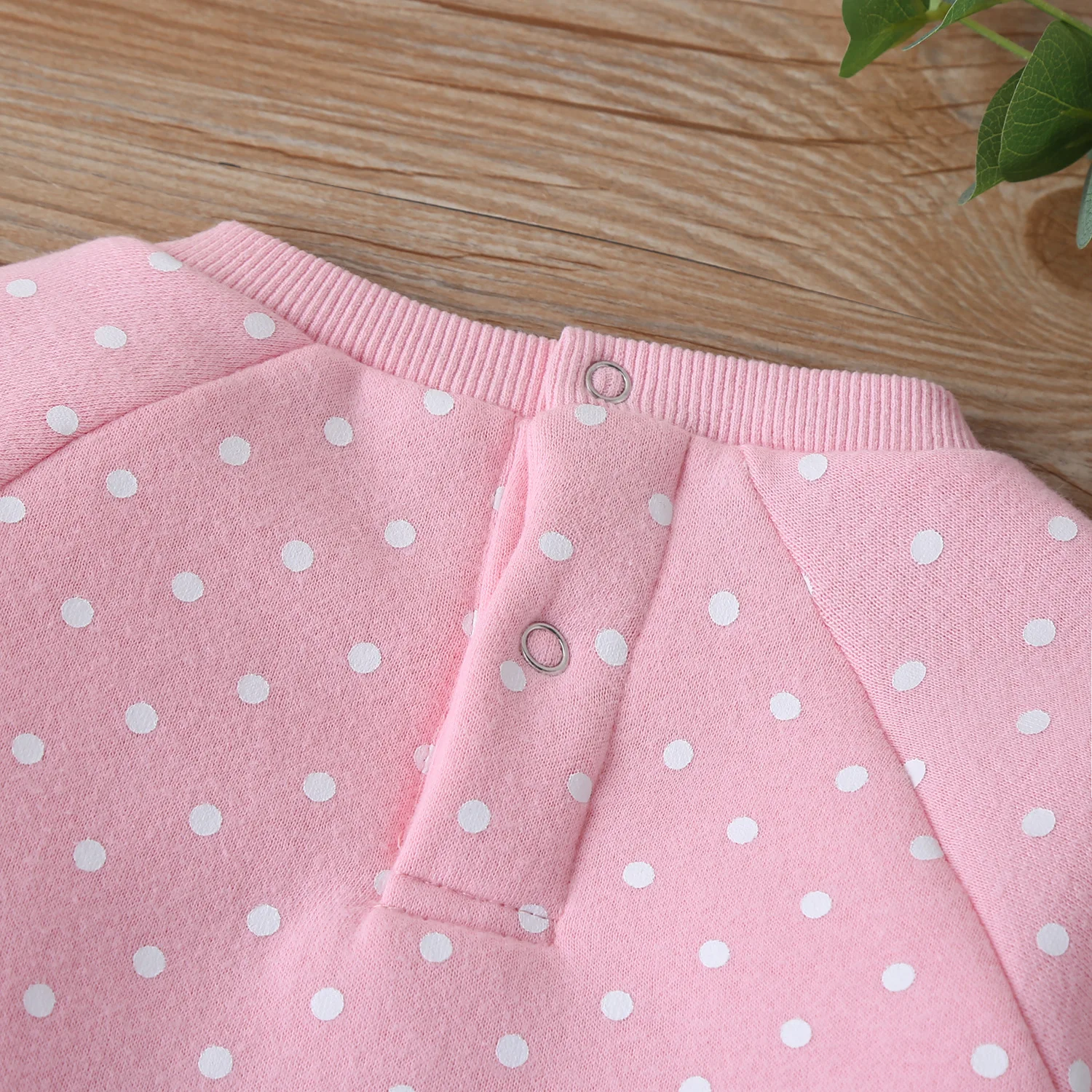 Детское Хлопковое платье-свитшот с длинным рукавом в горошек | Детская одежда и