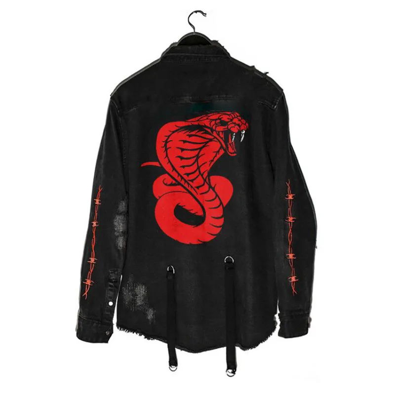 Мужская винтажная джинсовая куртка модная уличная одежда в стиле хип хоп с