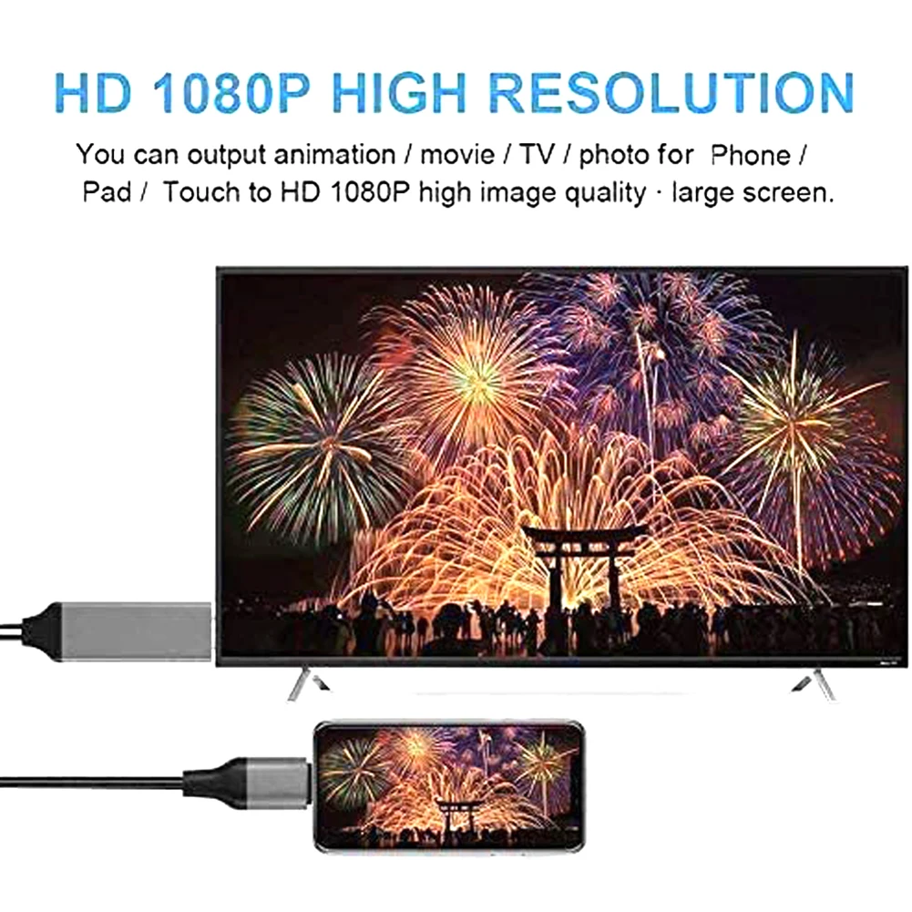 Кабель-адаптер HDMI для MacBook iOS iPhone iPad iPod к HD TV 2K 60 Гц конвертер разъем телевизора