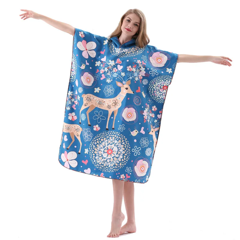 

Быстросохнущий банный халат, Пляжная накидка, банное полотенце, модное Впитывающее мягкое мужское и женское пляжное полотенце из микрофибр...