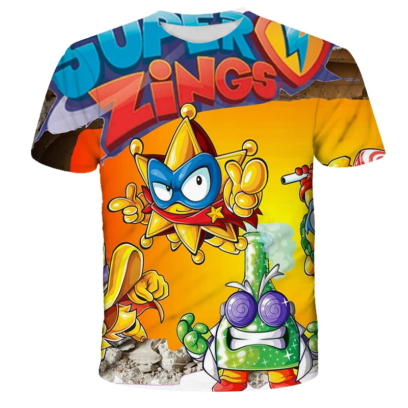 

Summer 3D Kids Cartoon Characters Tops Boy's/Girl's Super Zings Children T-Shirt Funny Cute Clothing Casual Fashion Animation