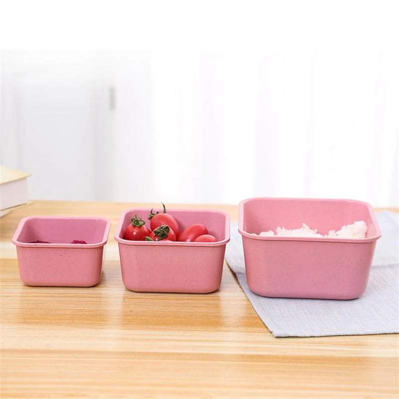 Wheat Straw Lunch Box Green Cover With Lids Student Multi-Layer Sushi 1 |