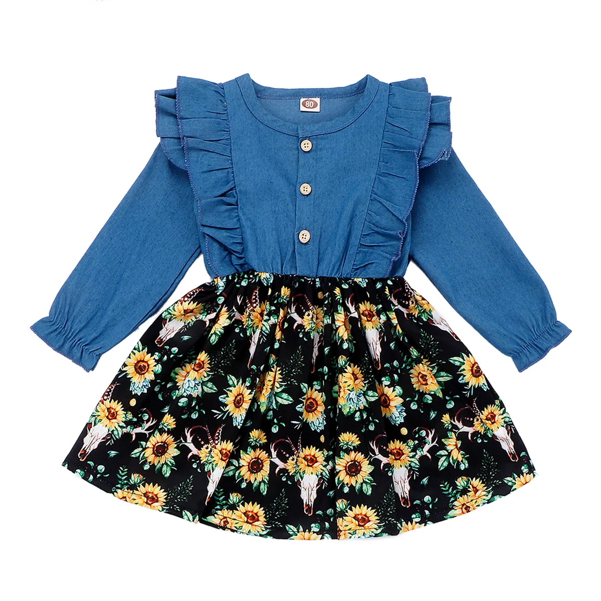 Демисезонные детские комплекты 2020 повседневное джинсовое пасхальное платье