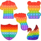 Игрушки-Антистресс, радужные сенсорные антистрессовые игрушки, сжимаемые пузырьки, игрушка для аутистов, для снятия стресса, Антистресс