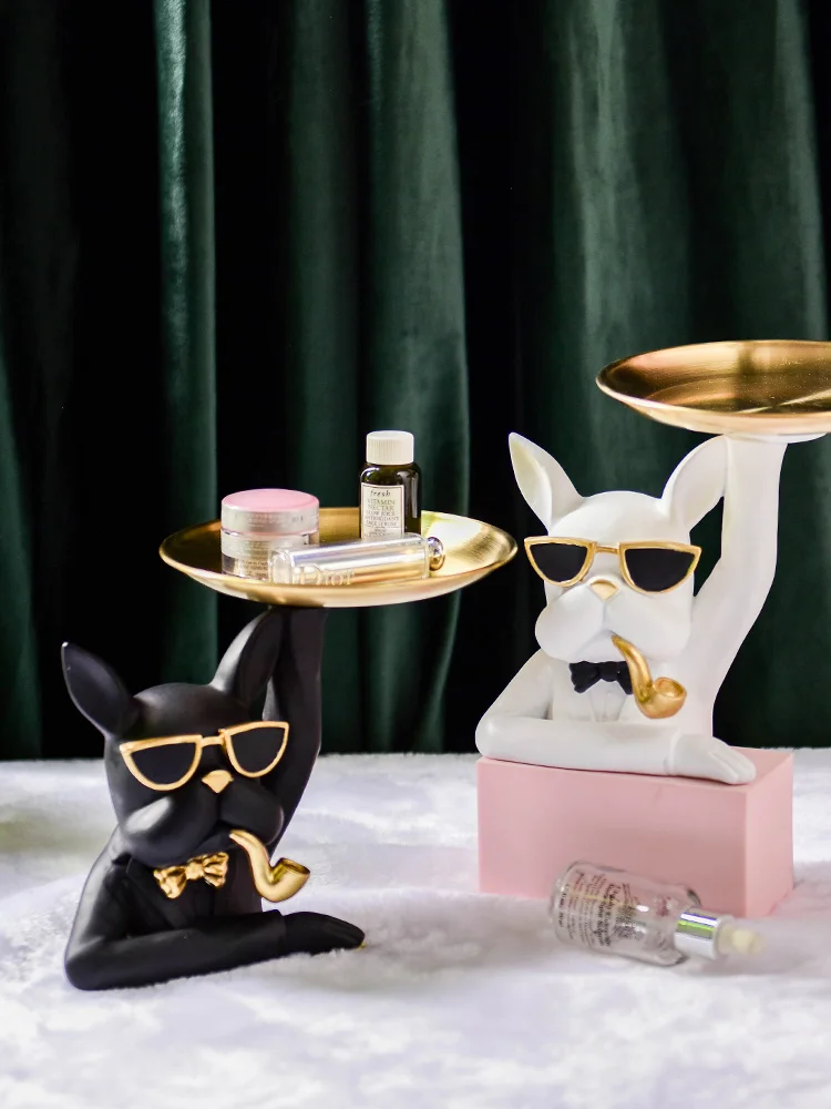 

Nordic light luxury living room creative violent bear ornaments to collect key jewelry tray Xuanguan tea table home decoration