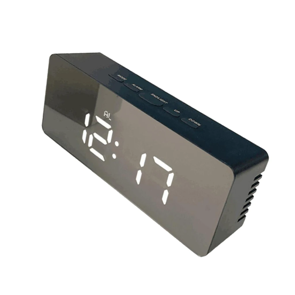 

LED Digital Electronic Alarm Clock Temperature Display 12H/24H Black Gift