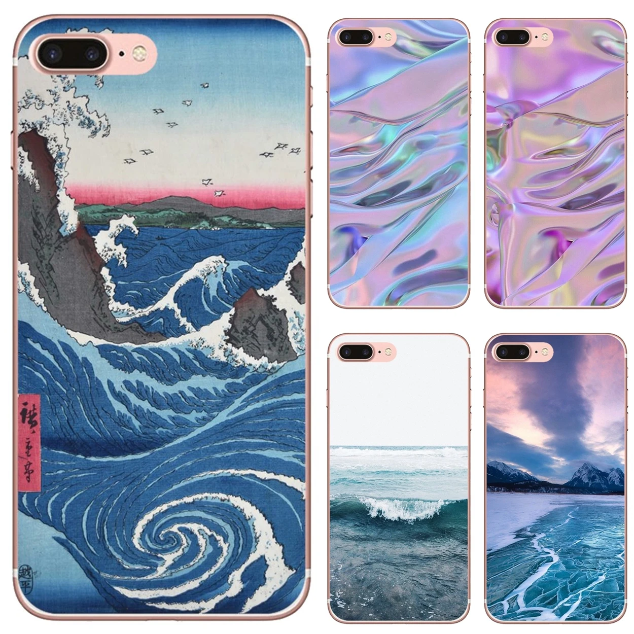 

For iPhone 10 11 12 13 Mini Pro 4S 5S SE 5C 6 6S 7 8 X XR XS Plus Max 2020 The waves Ocean water Silicone Case