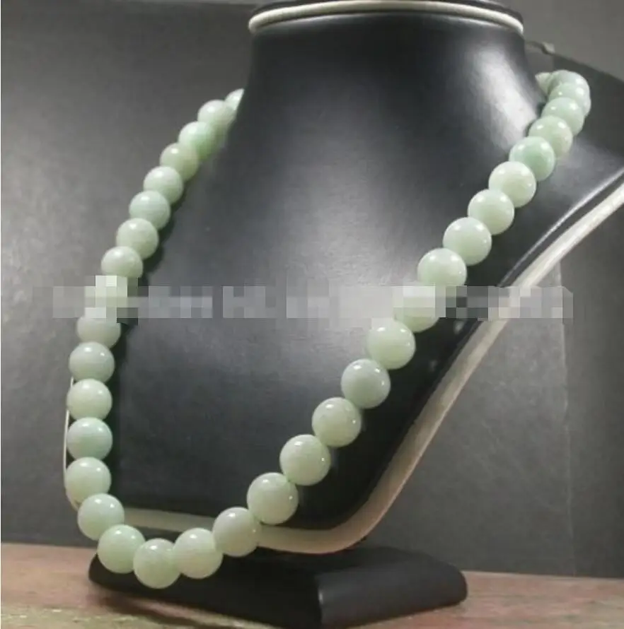Бесплатная доставка светло-зеленые бусины из 100% натурального нефрита ожерелье 22