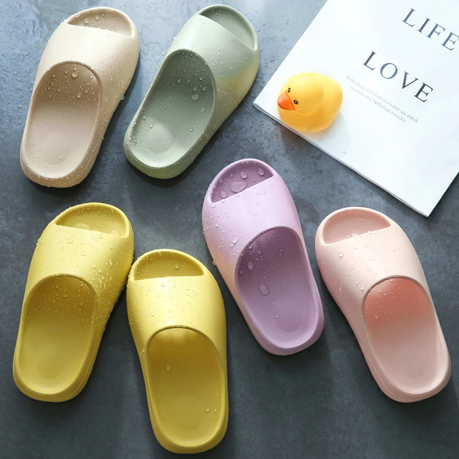 

Children's Slippers Summer Solid Color Cute Beach Shoes For Boys Girls Waterproof Antiskid Bathroom Kids Slippers Soft Baby Shoe
