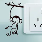 Виниловая наклейка на стену с изображением обезьяны, деревьев, декоративная наклейка для детской комнаты J3