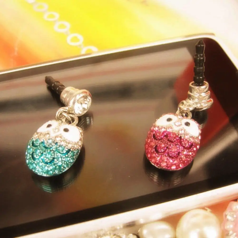 

Universal Cute Rhinestone Owl Earphone Headphone Anti-Dust Plug for 3.5mm Jack Mobile Phone Accessories