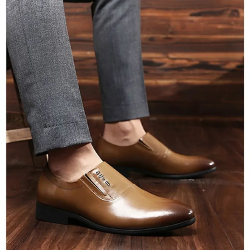 

Туфли-оксфорды мужские кожаные, роскошные повседневные, без застежки, деловые, классические, черные, коричневые, весна-лето