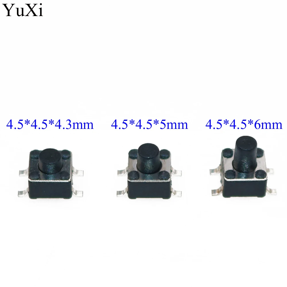 

Печатная плата YuXi, 4, 5x4, 5 мм, мгновенный Тактильный кнопочный мини-переключатель SMT, 4 контакта, 4, 5x4, 3/5/6 мм, 4,5*4,5*5 мм, 4,3 мм, 6 мм