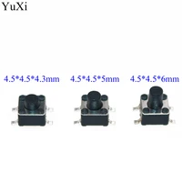 yuxi 4 5x4 5mm panel pcb momentary tactile tact mini push button switch smt 4pin 4 5x4 5x4 356 mm 4 54 55mm 4 3mm 6mm