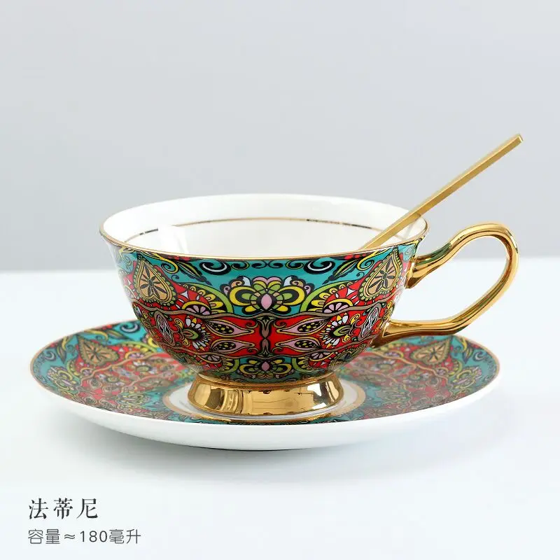 Кофейные кружки из костяной фарфора Чайные чашки Порцелан Милые Большая вместимость 500 мл Посуда в бохемском стиле Подарок на день рождения.