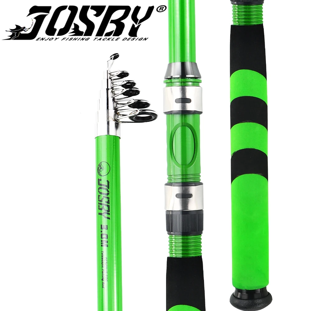 

JOSBY Fishing Sea Rod Super Light Telescopic Feeder Carbon Fiber Reel Seat For Saltwater 2.1M-3.6M Travel Pole Pesca