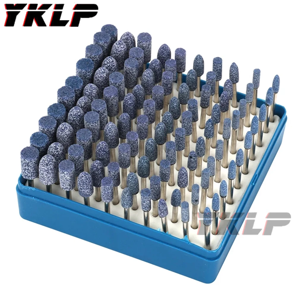 

100Pcs Assorted Ceramic Grinding Head Set For Drill Rotary Tools With 3MM Shank
