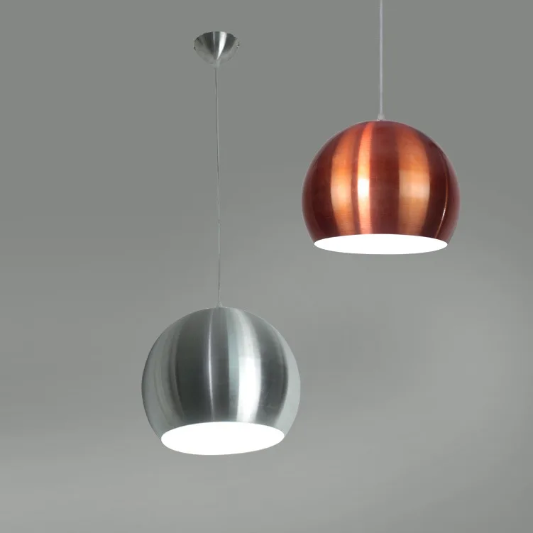 

Spherical Led Pendant Light Restaurant Modern Brushed Aluminum Hair Salon Bar Copper Silver Loft Hanglamp Hanging Rope Droplight