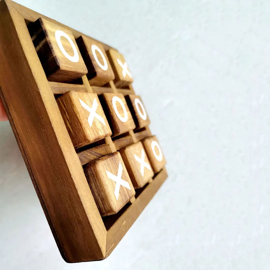 

Tic Tac Toe Wood Coffee Tables Family Games for Living Room Rustic Table Decor Strategy Board Games