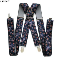3 5cm width peony flower print suspenders men boys x back womenbraces skirt pants holder match shirt adult suspender