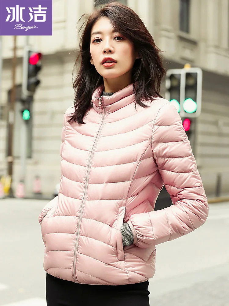 BG 2019 новая зимняя коллекция ультра легкий тонкий пуховик женский