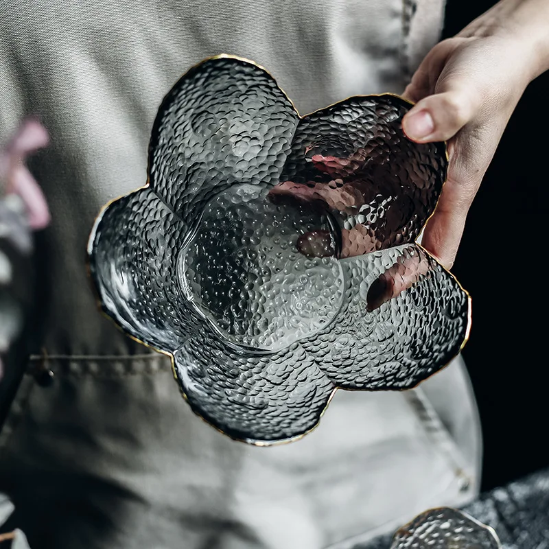 Прозрачная Бессвинцовая стеклянная миска для салата в форме вишни неправильная