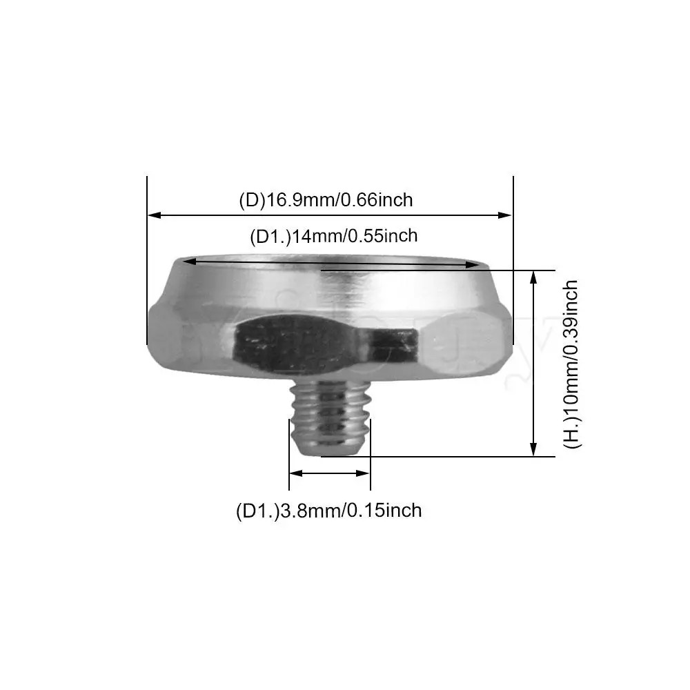 

Yibuy 60 Pack Trumpet Parts Hexagon Finger Buttons Copper Nickel Plated Silver