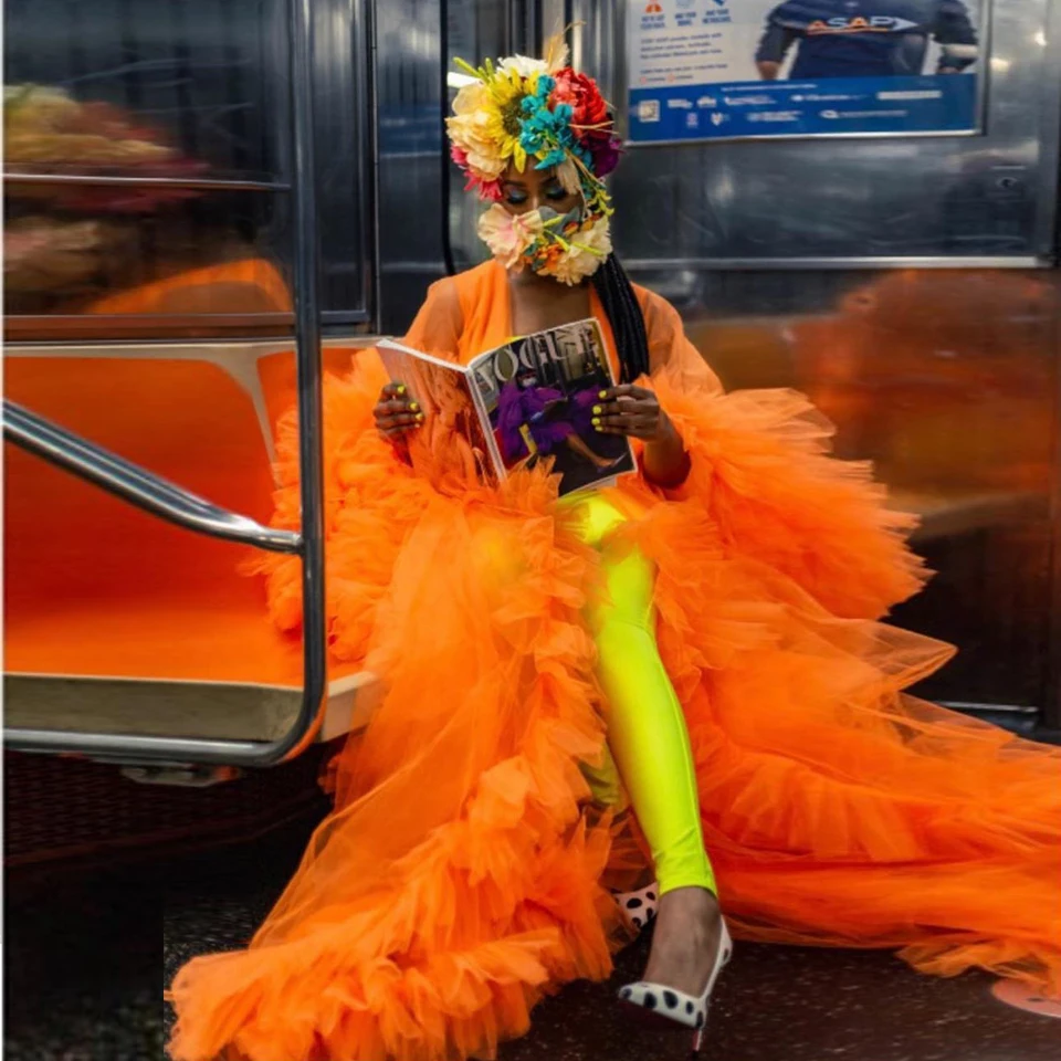 

2020 удивительные сексуальные ярко-оранжевые фатиновые халаты для беременных на заказ длинные женские прозрачные фатиновые вечерние платья для выпускного вечера платья