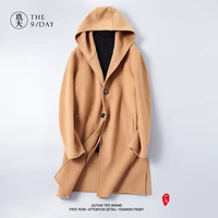 %e2%98%85mens autumnwinter wool coat in manual double sided long hooded jacket wind woolen cloth of england